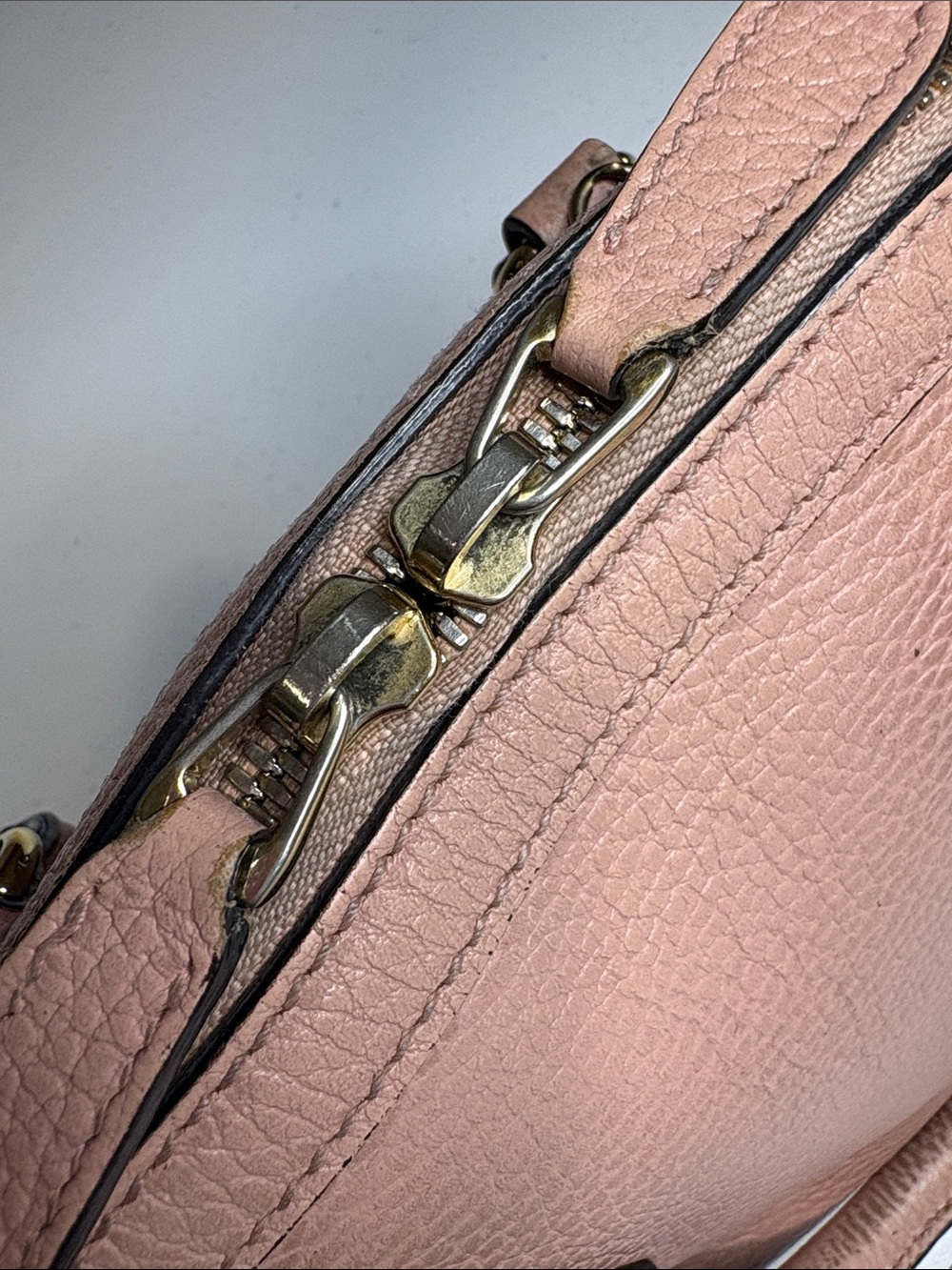 Gucci Blush Pink Leather GG Charm Dome Satchel with Strap & COA - Picture 10 of 16
